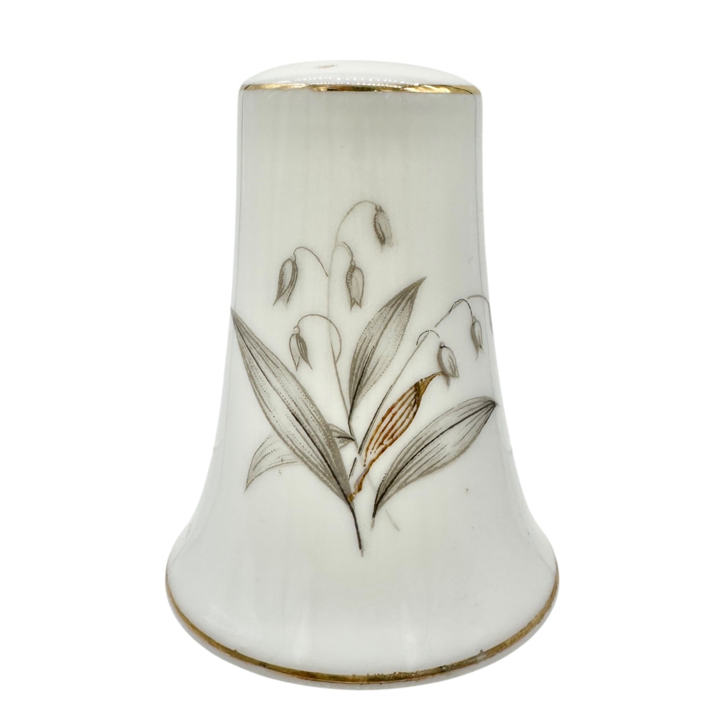 Vintage Kaysons Fine China Pepper Shaker Lily Of The Valley Design Gold Trim