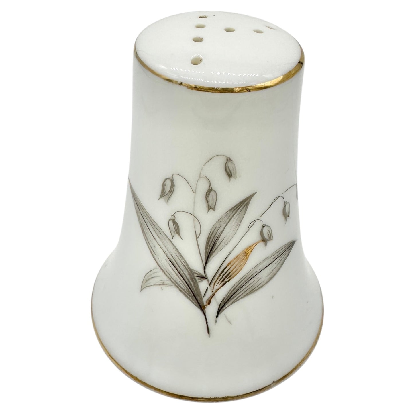 Vintage Kaysons Fine China Pepper Shaker Lily Of The Valley Design Gold Trim
