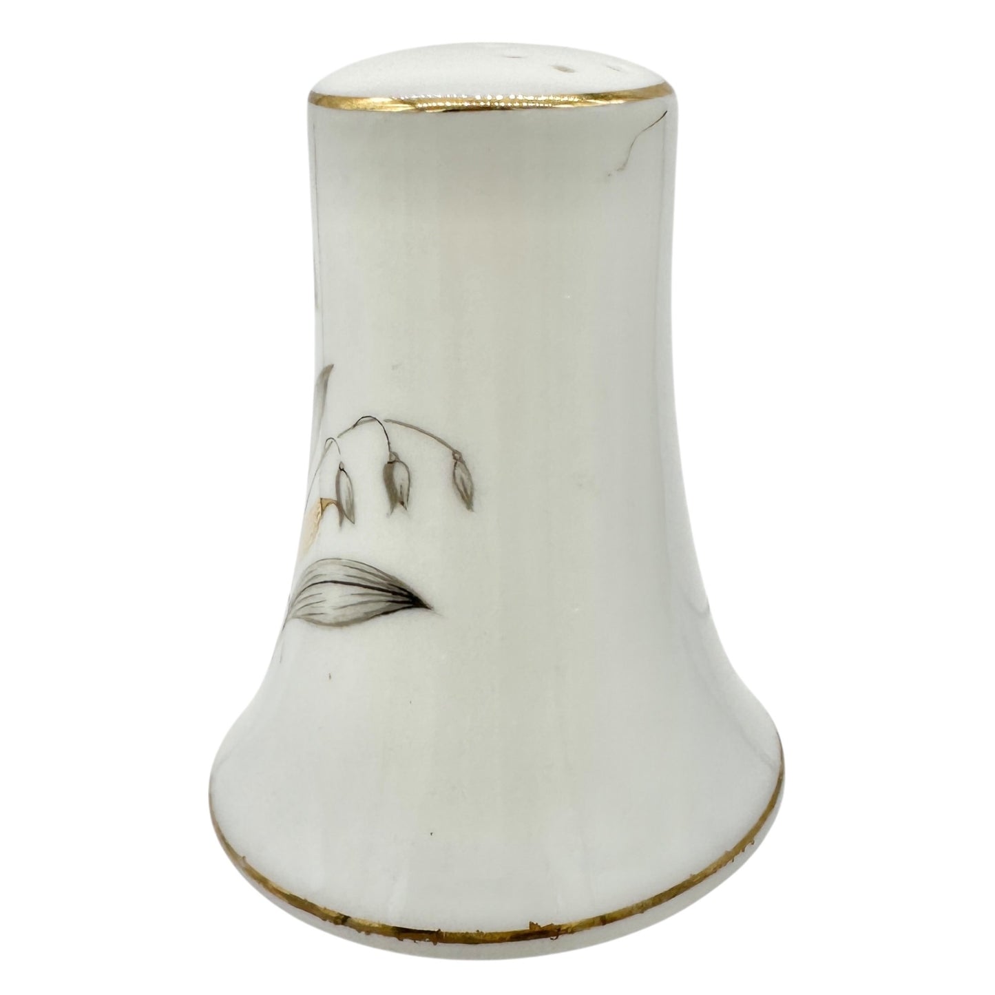 Vintage Kaysons Fine China Pepper Shaker Lily Of The Valley Design Gold Trim