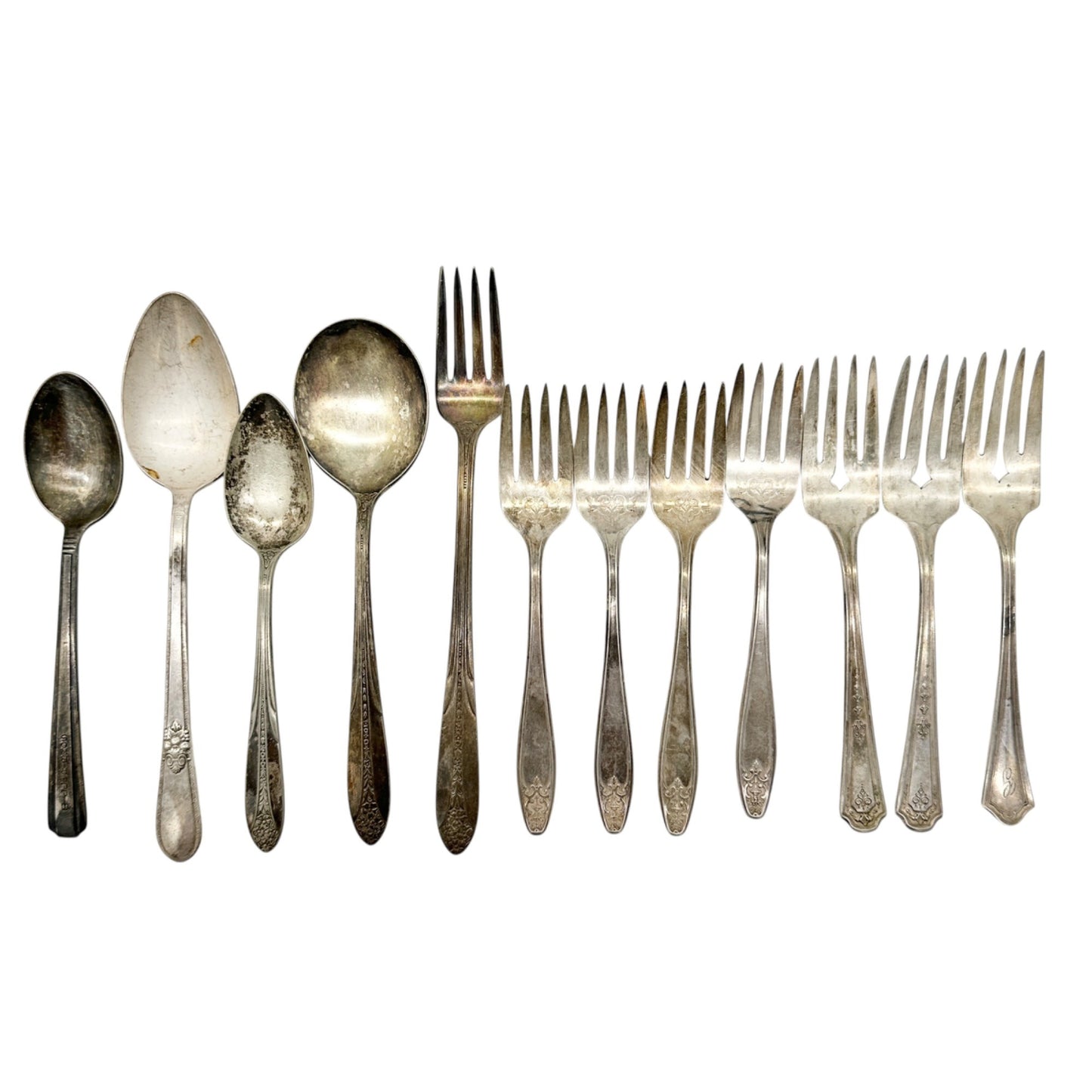 Various Vintage Spoon and Fork Collection WM Rogers R Wallace and More