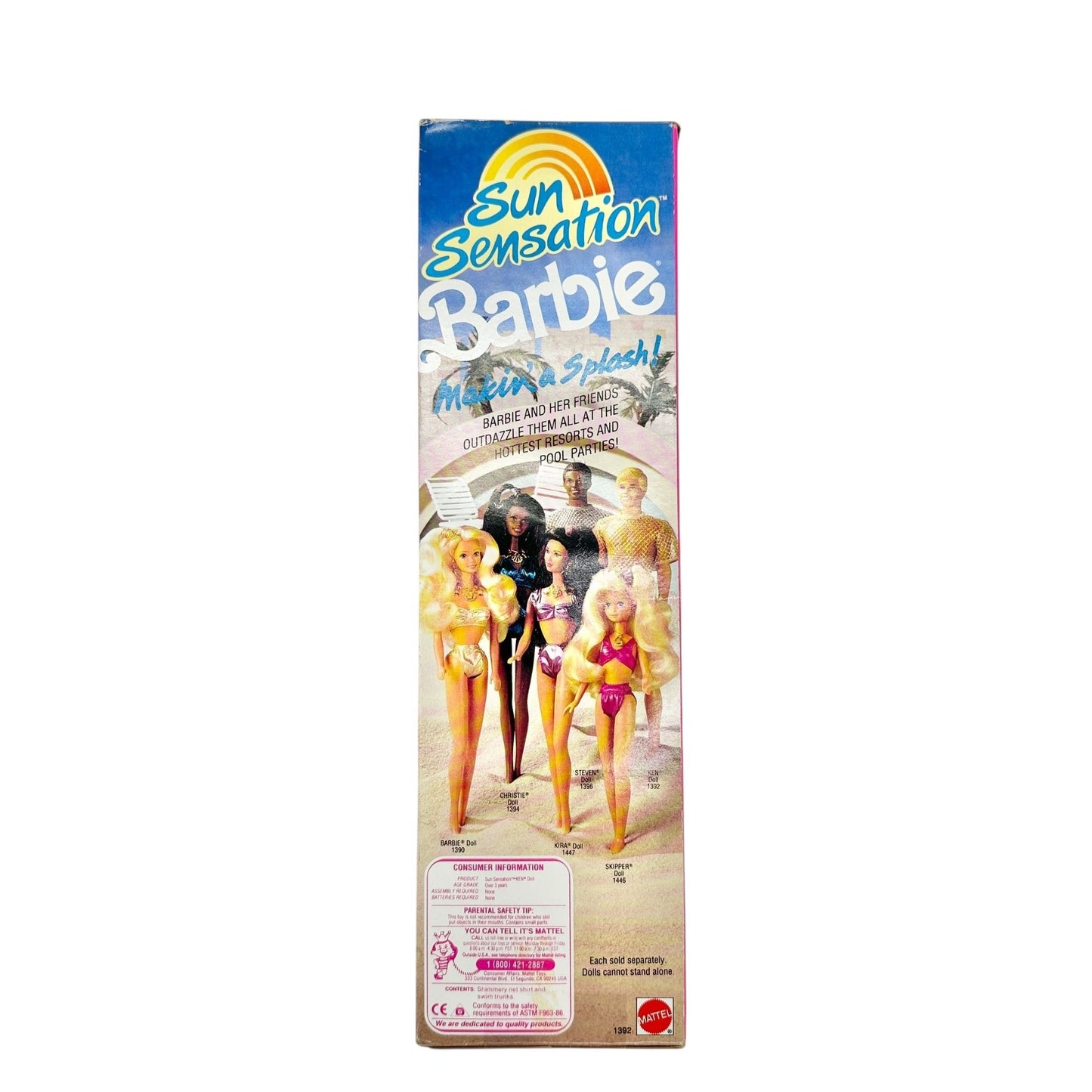 Sun Sensation Barbie Ken Doll 1991 Mattel In Original Unopened Box