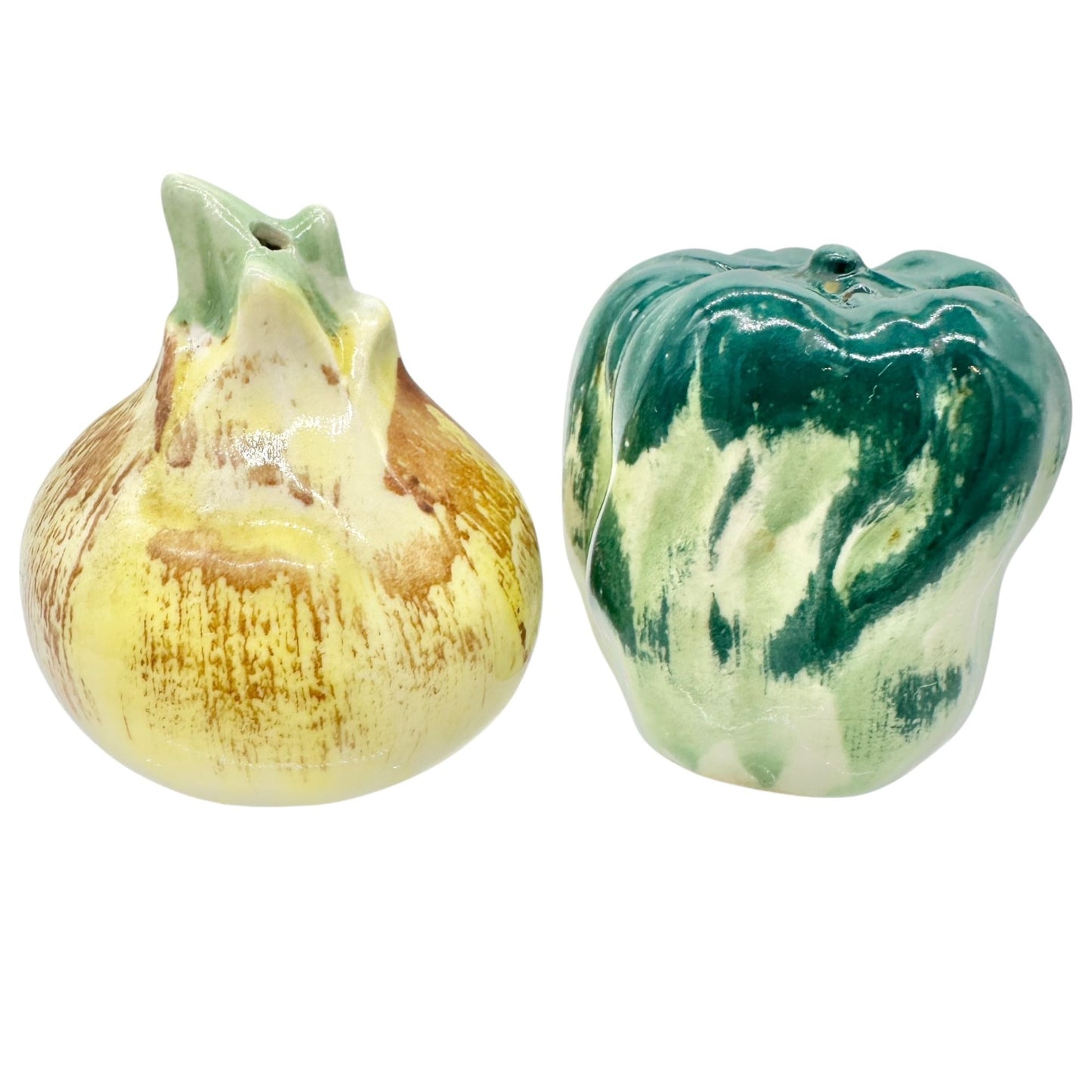 Vintage Ceramic Onion and Bell Pepper Salt And Pepper Shakers Unique
