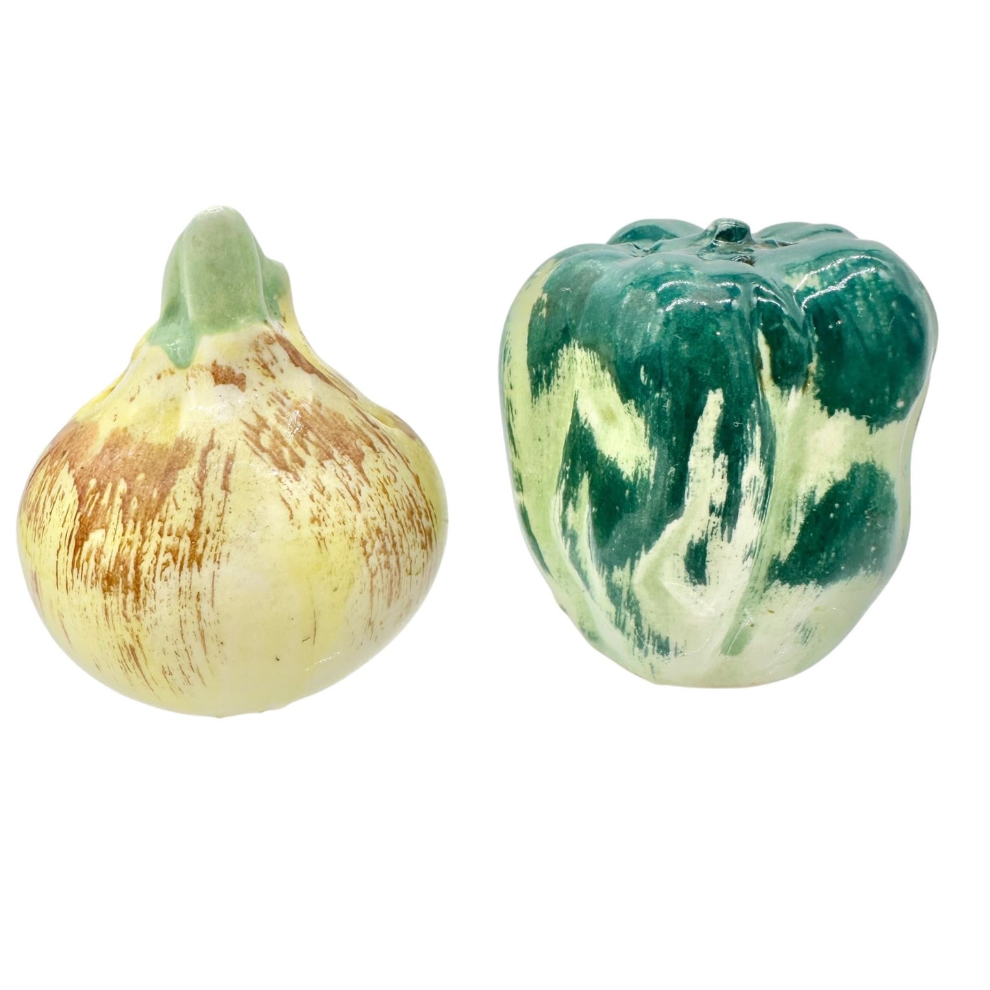 Vintage Ceramic Onion and Bell Pepper Salt And Pepper Shakers Unique