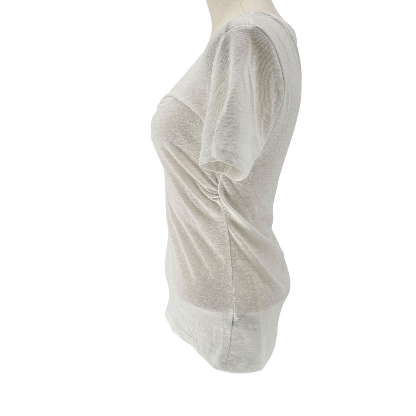 A New Day Top Womens XS White V-Neck Short Sleeve Front Twist Detail