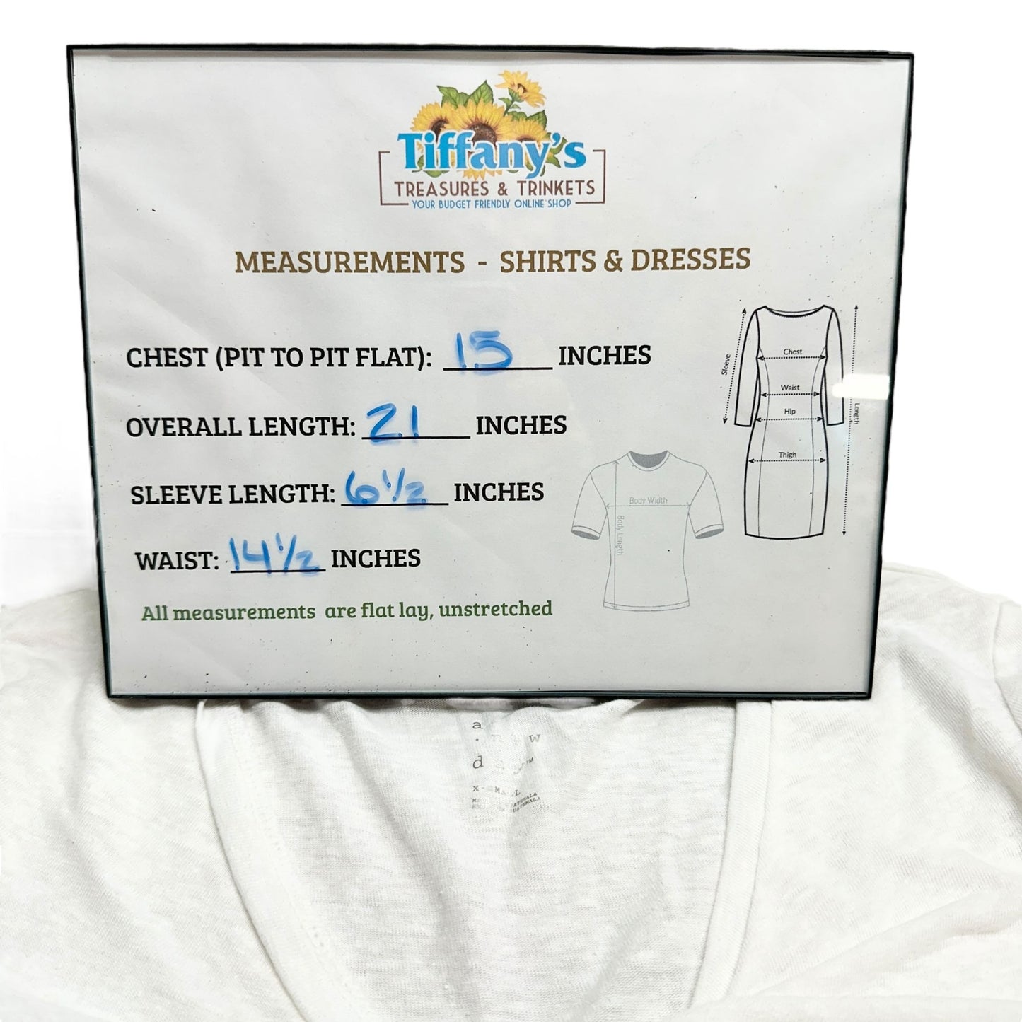 A New Day Top Womens XS White V-Neck Short Sleeve Front Twist Detail