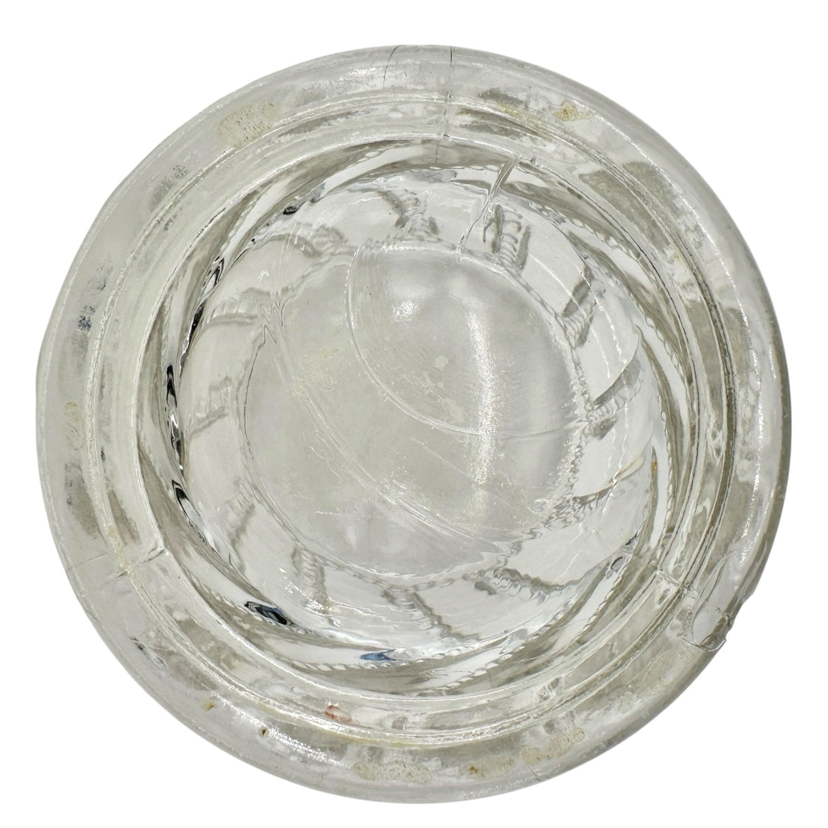 Beaded Swirl Clear Glass Lidded Sugar Bowl EAPG Childrens Tableware 4"H Vintage