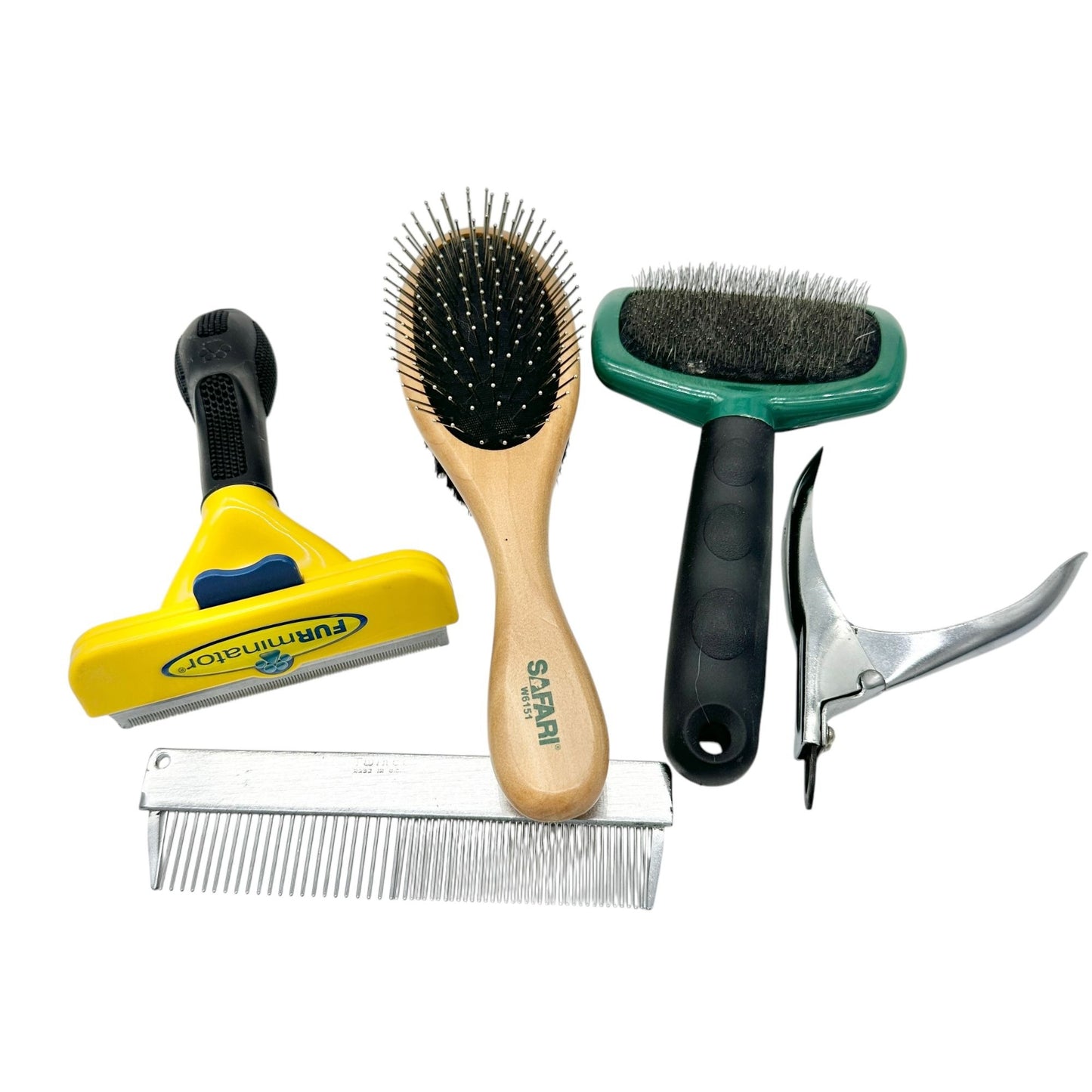 Pet Grooming Tool Set Includes FURminator Brushes Comb Nail Clippers Cats Dogs
