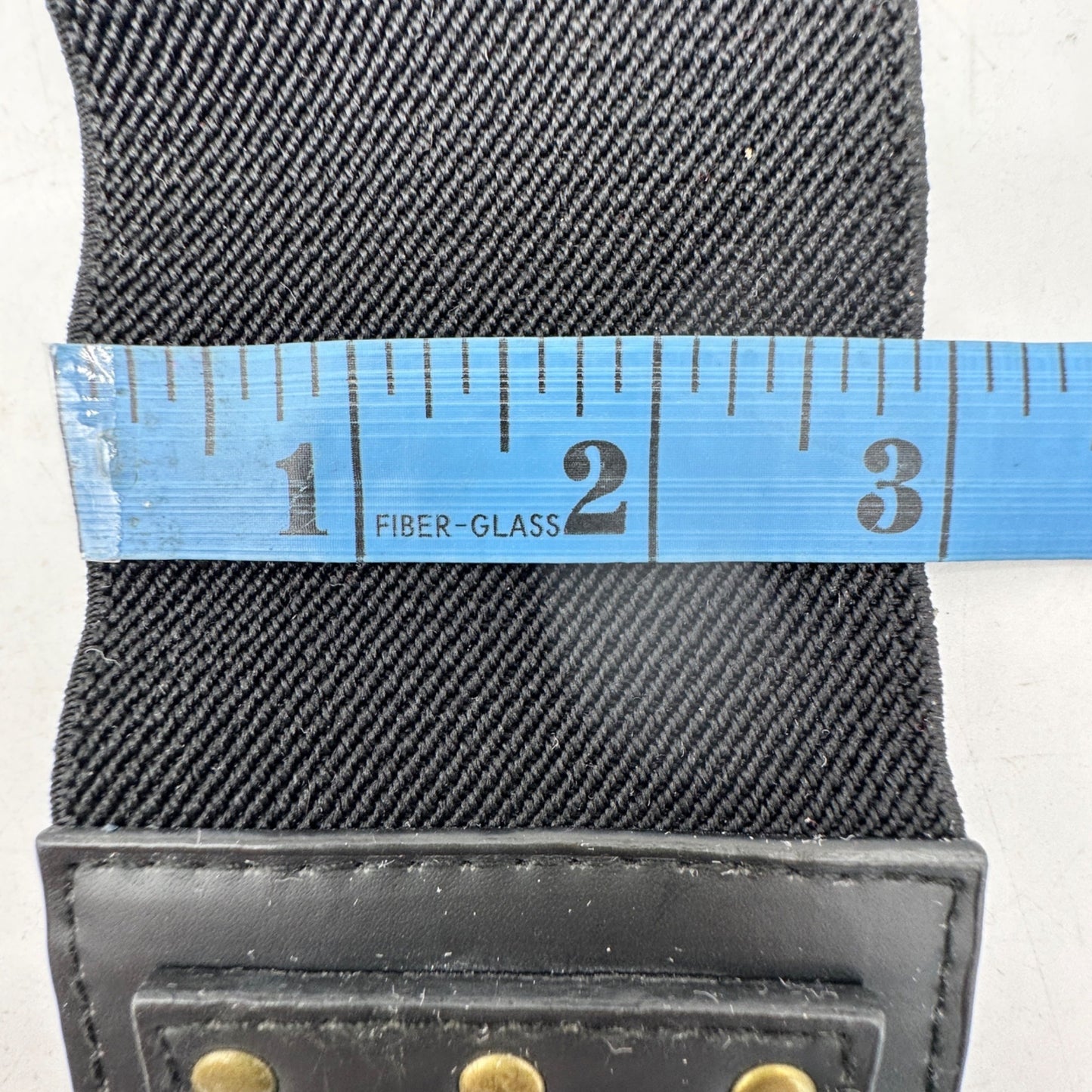 Hailey Jeans Co Belt Womens Medium 37x3 inch Black Gold Embellishments Elastic