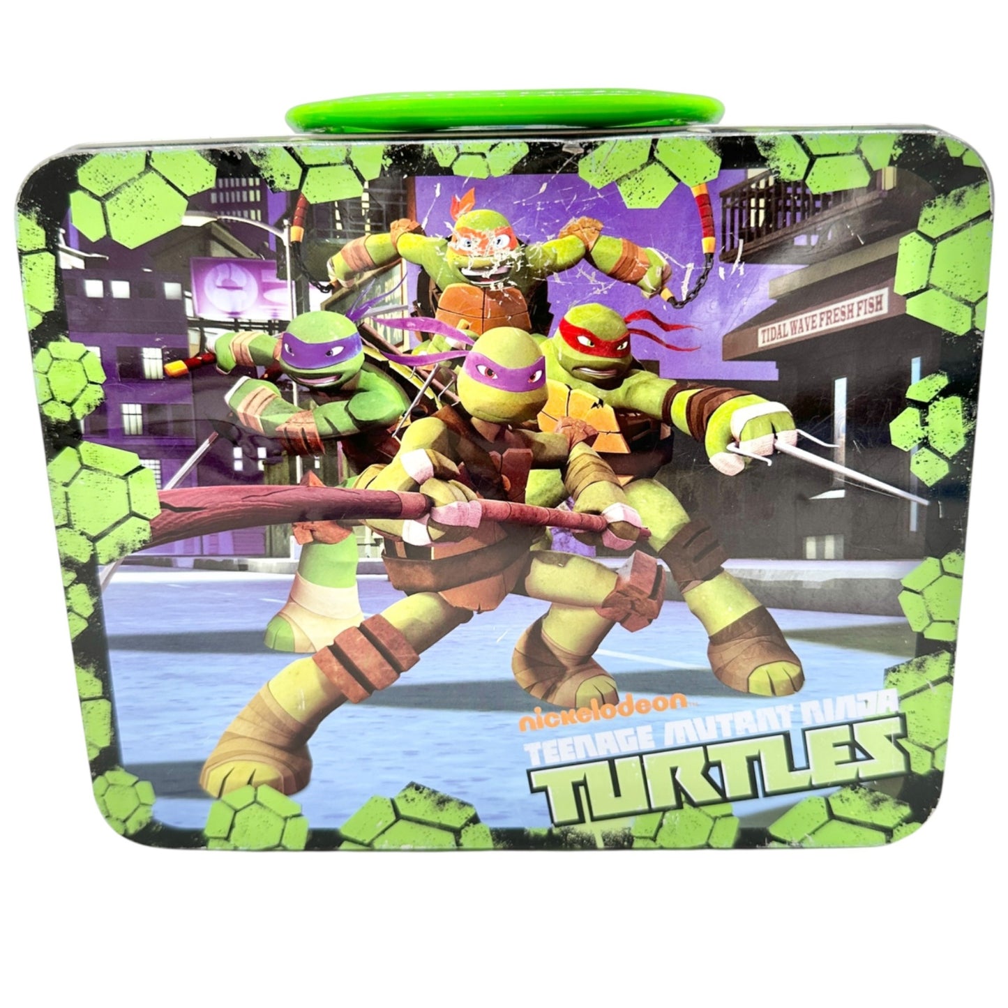 Nickelodeon Teenage Mutant Ninja Turtles Metal Lunch Box With Green Handle