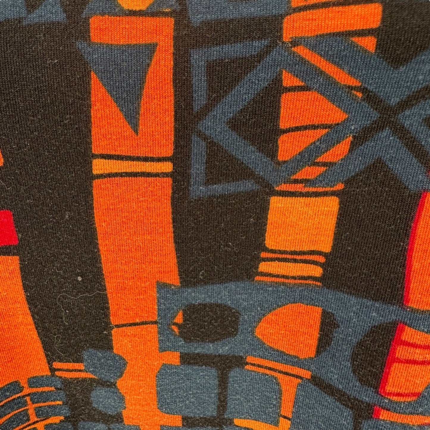 LuLaRoe Classic Tee Tunic Top Womens 3XL Geometric Print SS Orange Black Blue