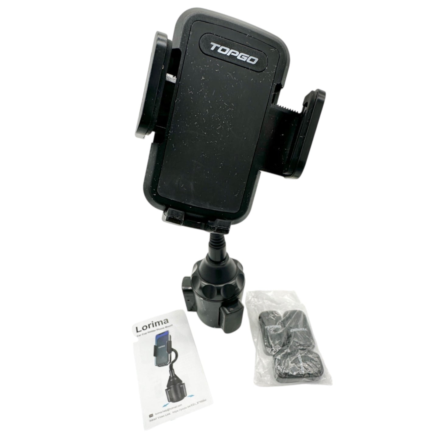 Topgo Adjustable Car Cup Holder Phone Mount With Silicone Extend Case