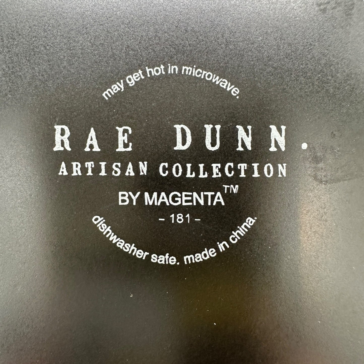 Rae Dunn Artisan Collection By Magenta Plate EAT 8 Inch Black Ceramic Lunch