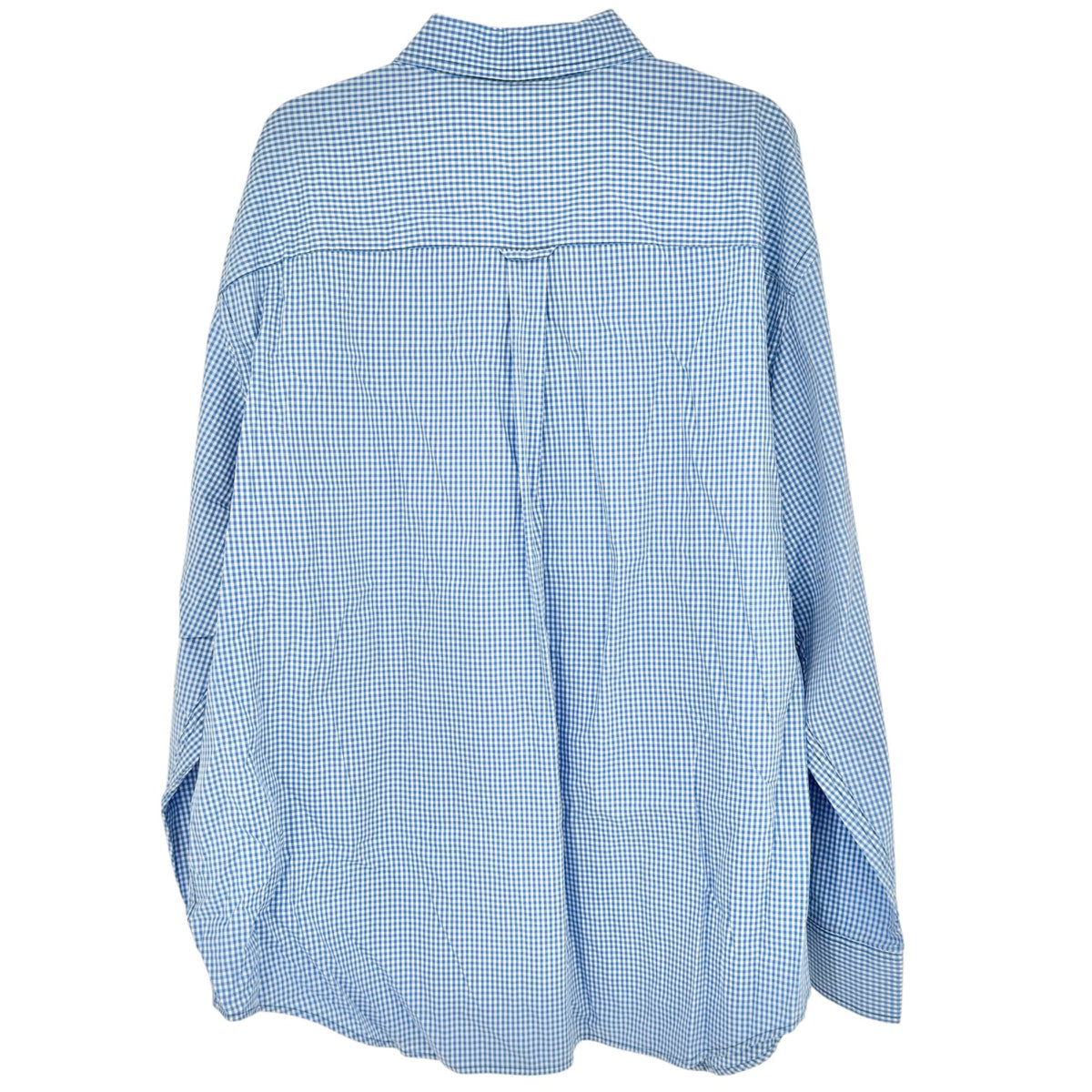 Izod Premium Essentials Button Down Shirt Mens 2XL Blue White Gingham Cotton LS