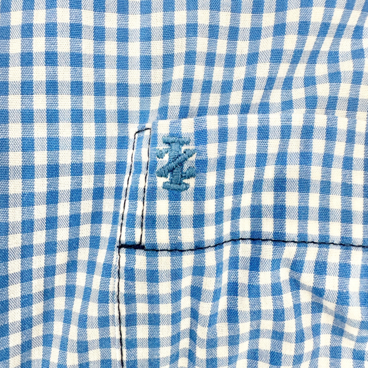 Izod Premium Essentials Button Down Shirt Mens 2XL Blue White Gingham Cotton LS