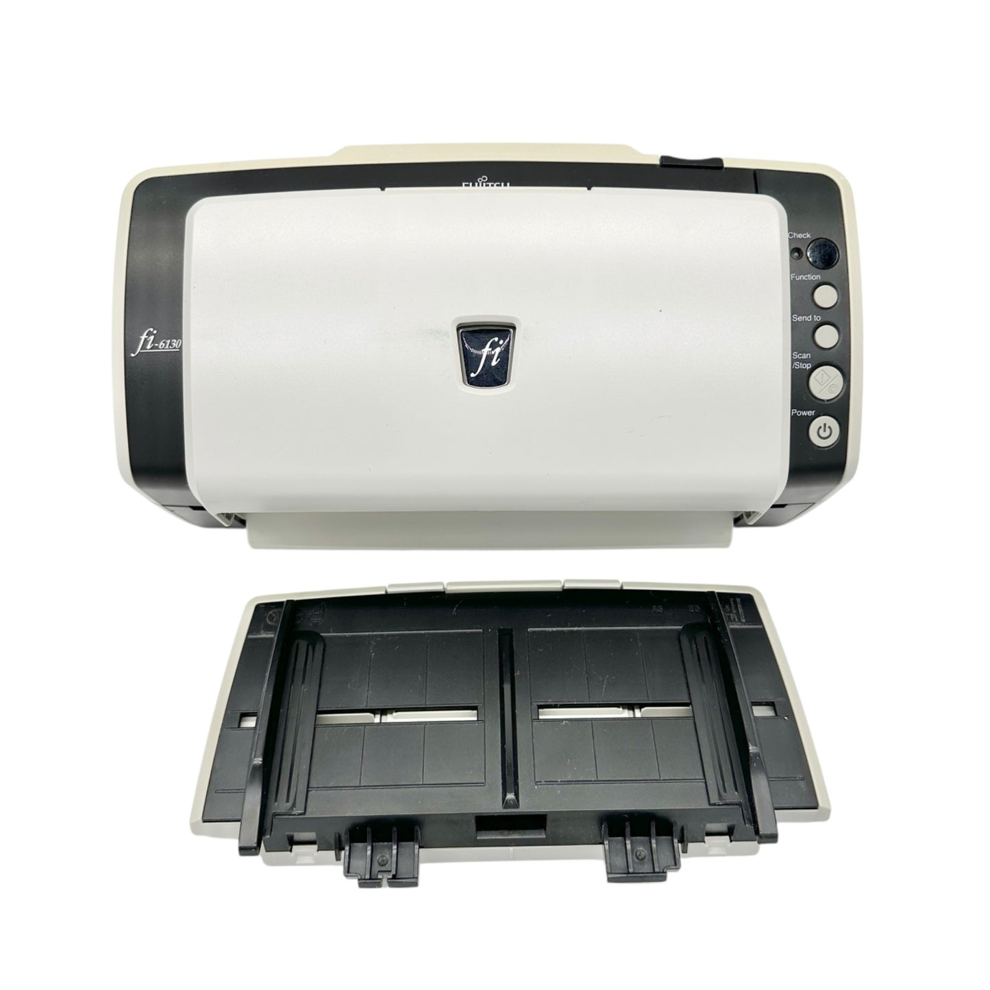 Fujitsu Fi-6130 Document Scanner Multi-Feed Detection With Power Supply Cords