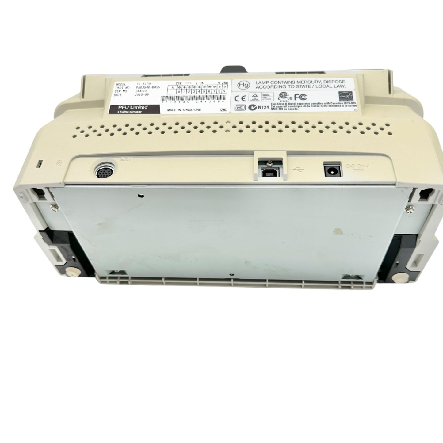 Fujitsu Fi-6130 Document Scanner Multi-Feed Detection With Power Supply Cords