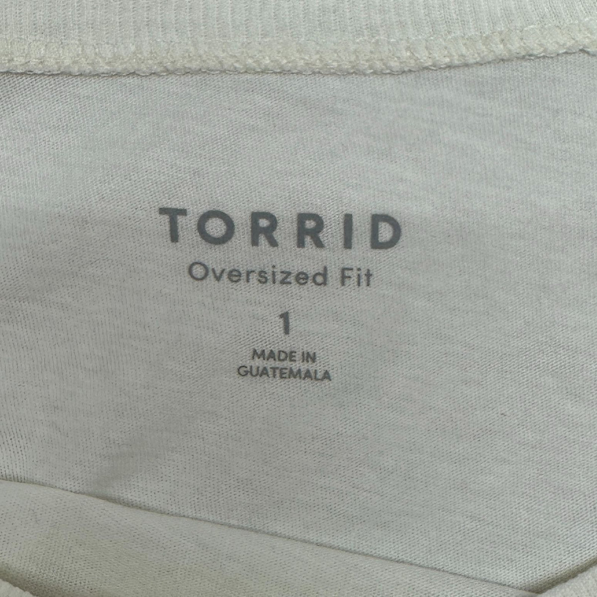 Torrid Let Go Of Expectations Oversized Fit Tunic Tee Blanc De Blanc 1X 14-16
