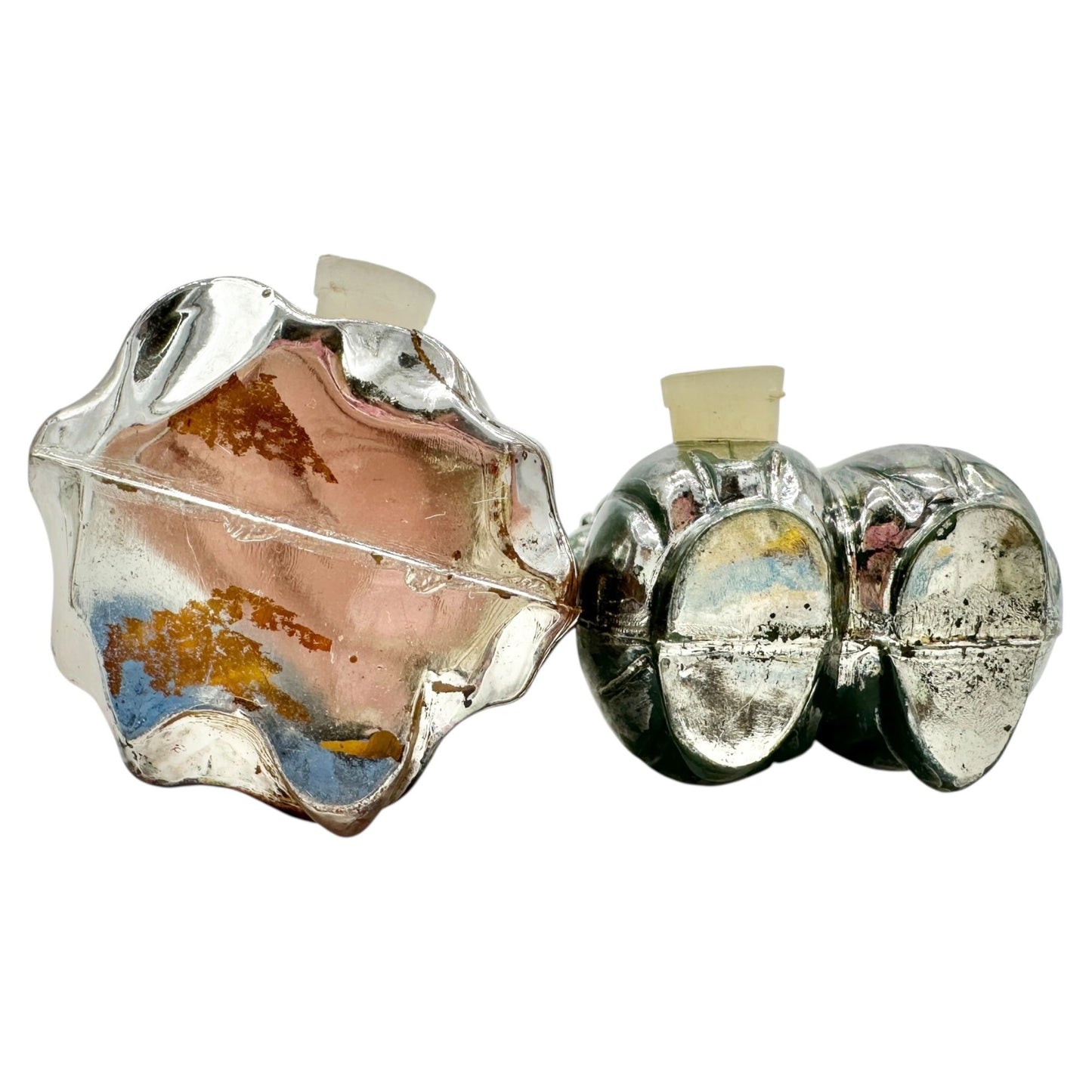 Vintage Silver Dutch Boy and Girl Salt and Pepper Shakers Plastic Collectible