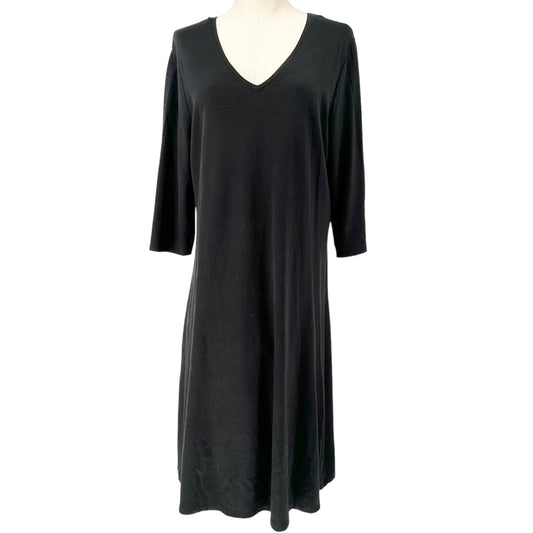 Modern Soul Dress Womens Large Black V-Neck 3/4 Sleeves Comfortable