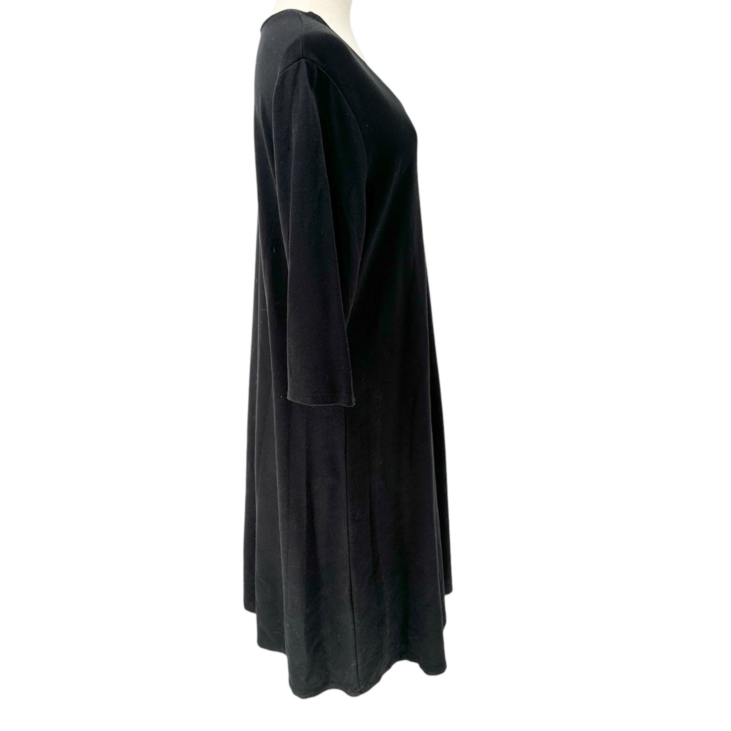 Modern Soul Dress Womens Large Black V-Neck 3/4 Sleeves Comfortable