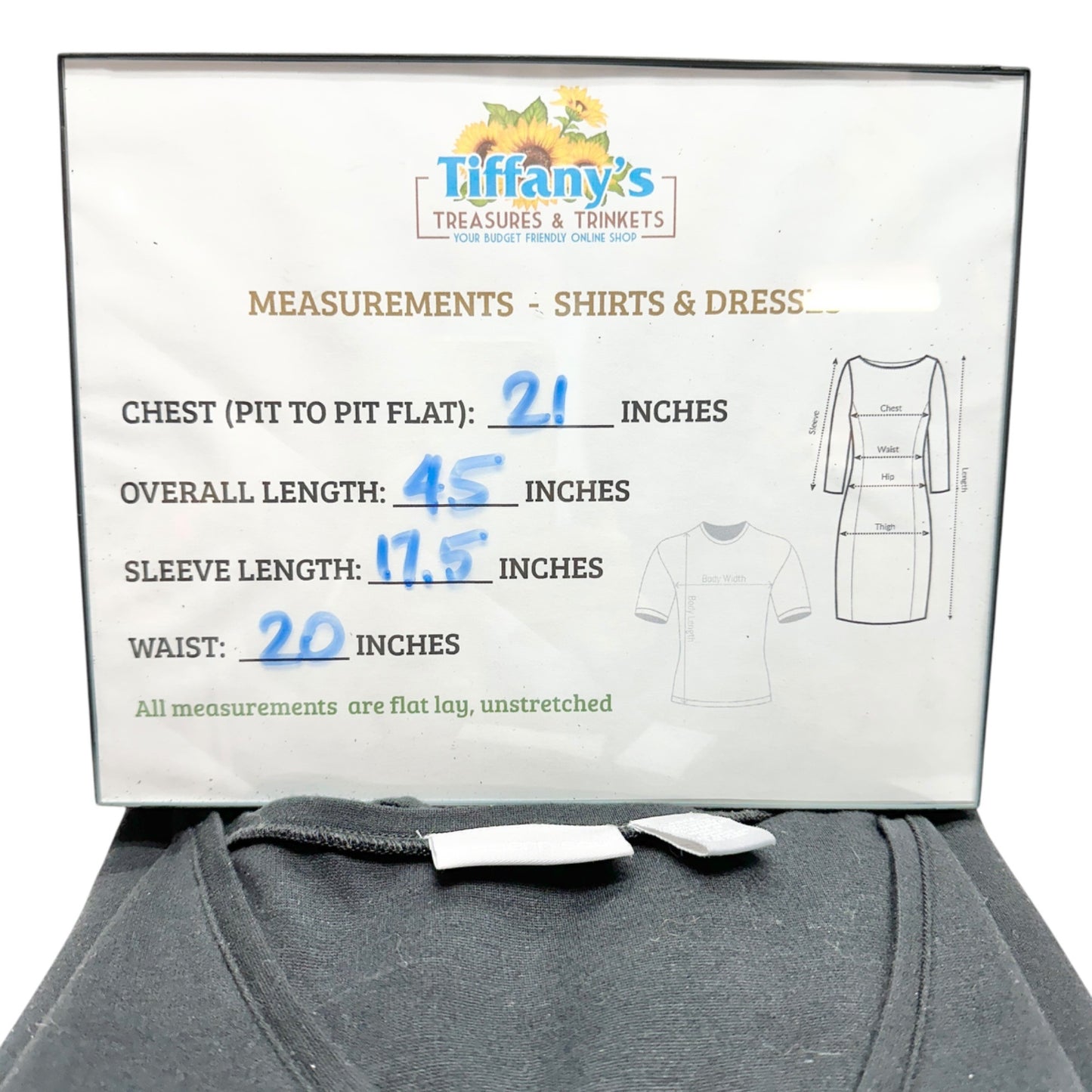 Modern Soul Dress Womens Large Black V-Neck 3/4 Sleeves Comfortable