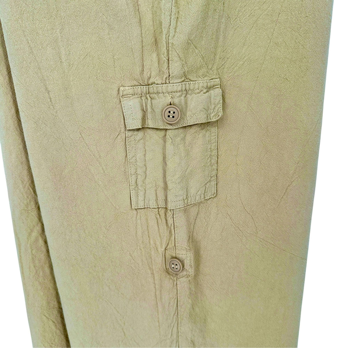 White Stag Plus Roll Tab Pants To Capris Elastic Waist Womens 18W/20W Cotton