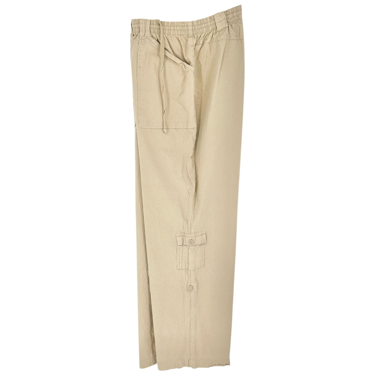 White Stag Plus Roll Tab Pants To Capris Elastic Waist Womens 18W/20W Cotton