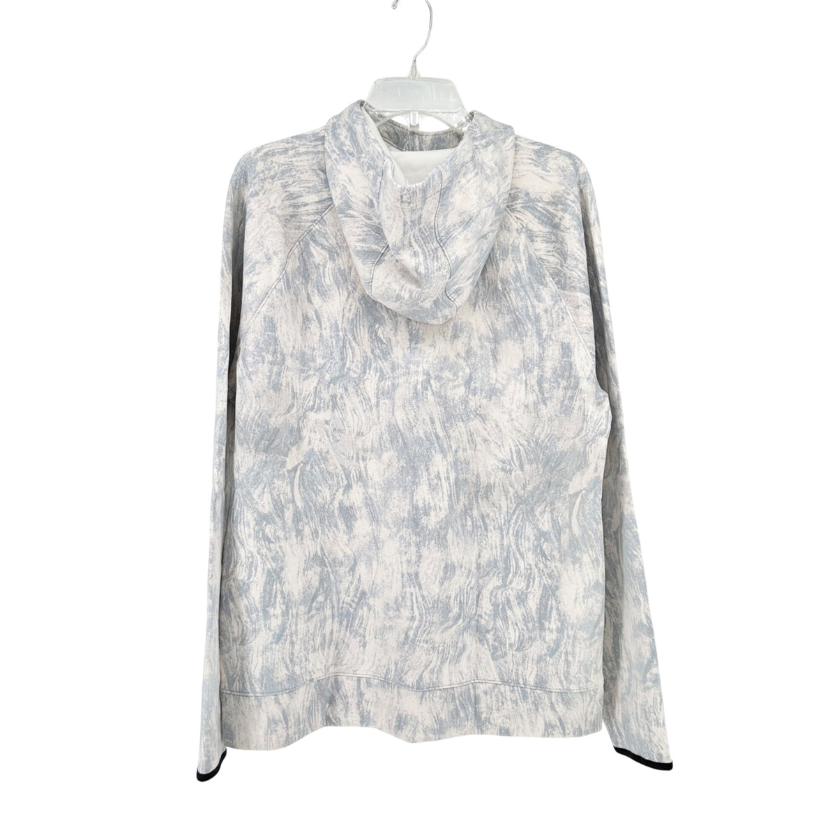 Old Navy Active Dynamic Fleece Pullover Hoodie Size L Blue White Abstract Print