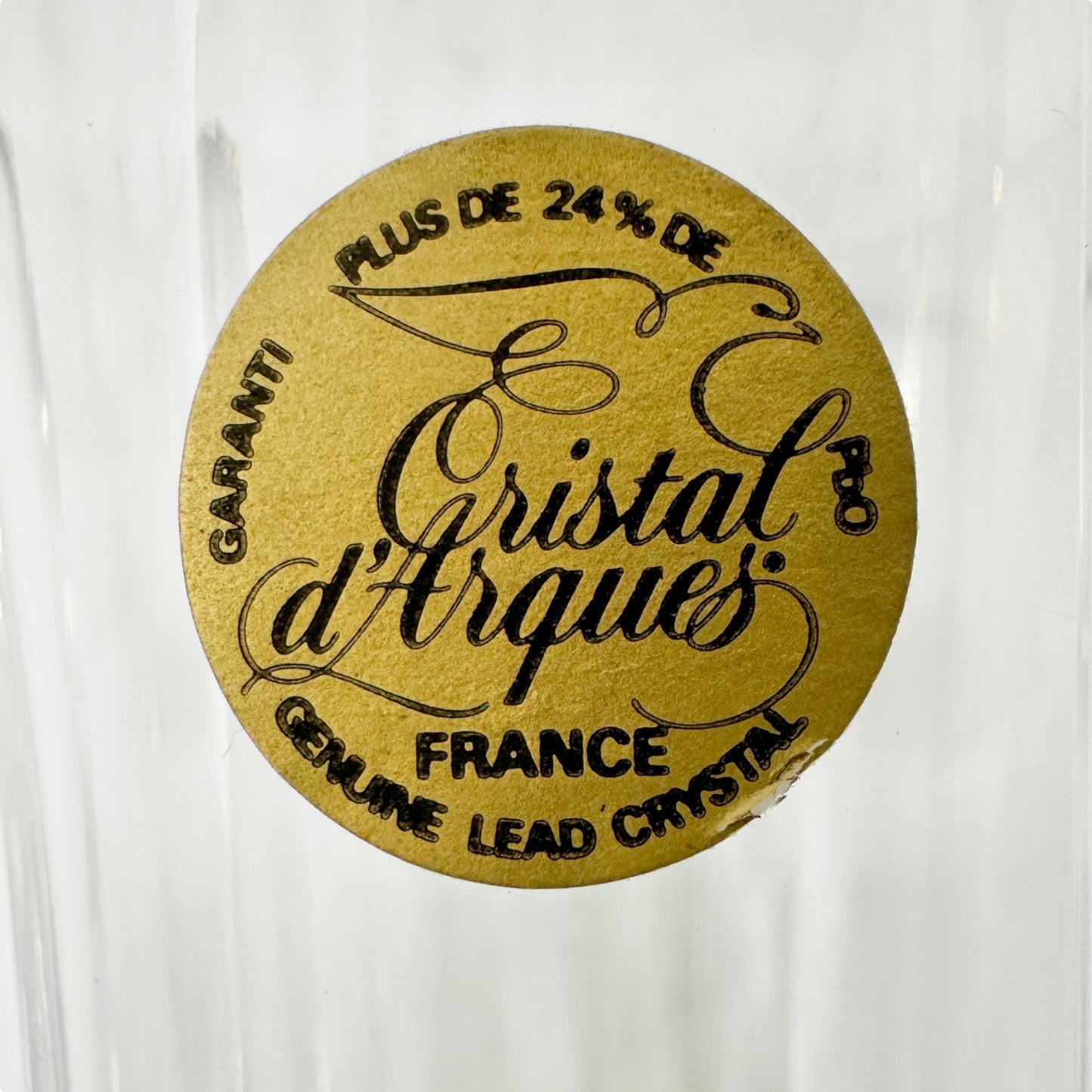 Cristal DArques France Lead Crystal Fluted Champagne Glasses Pair Elegant Design
