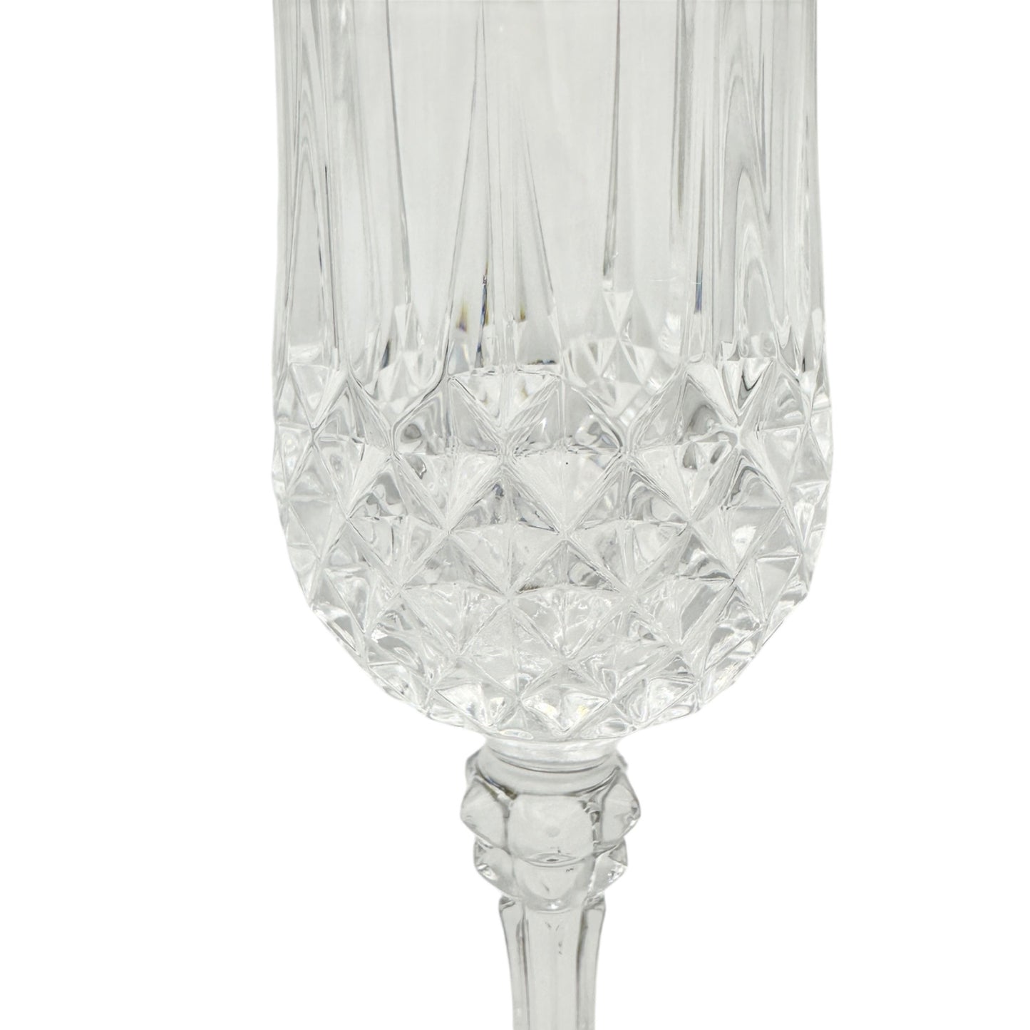 Cristal DArques France Lead Crystal Fluted Champagne Glasses Pair Elegant Design