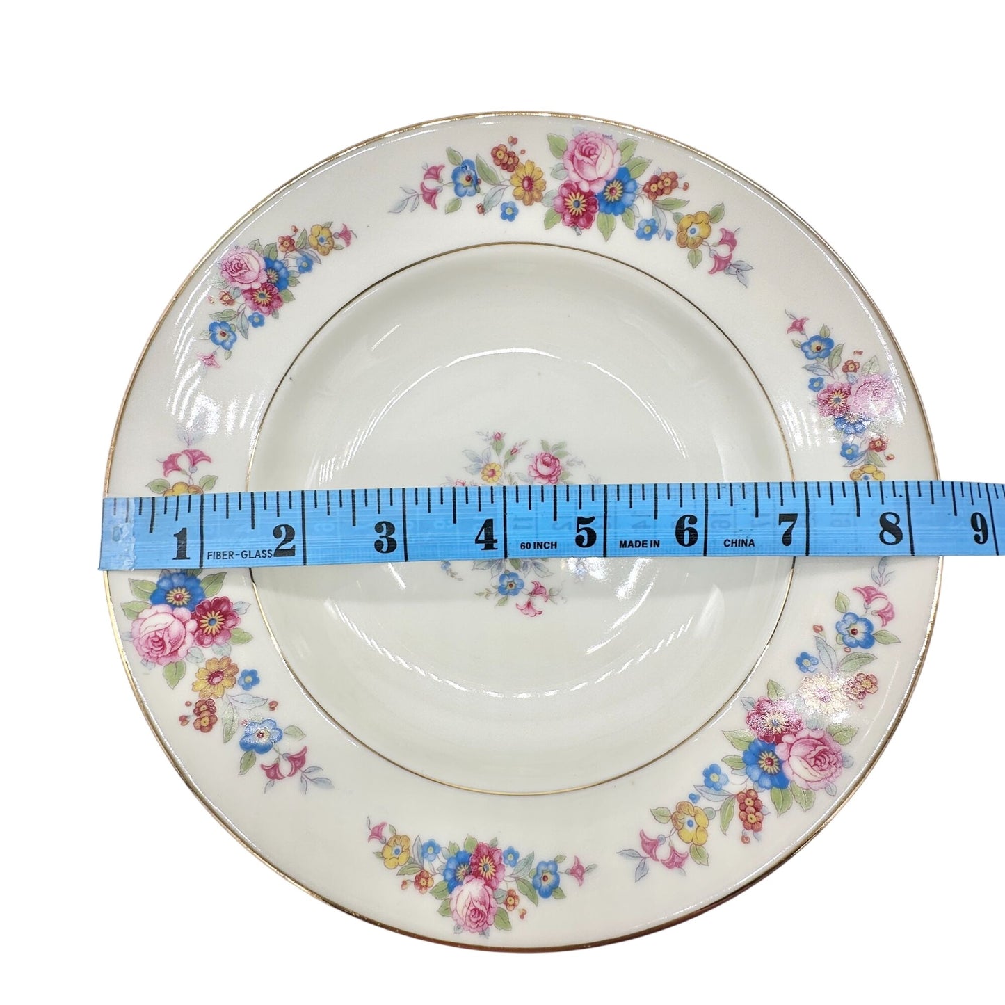 Royal Ivory KPM Set Of 5 Bowls Cream Gold Trim Floral Pattern Germany 8.5 inch