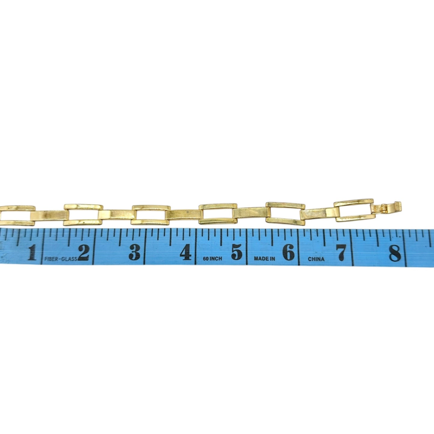 Vintage Gold-Tone Chain Link Bracelet 7.5 Inch Long Elegant Jewelry Piece Women