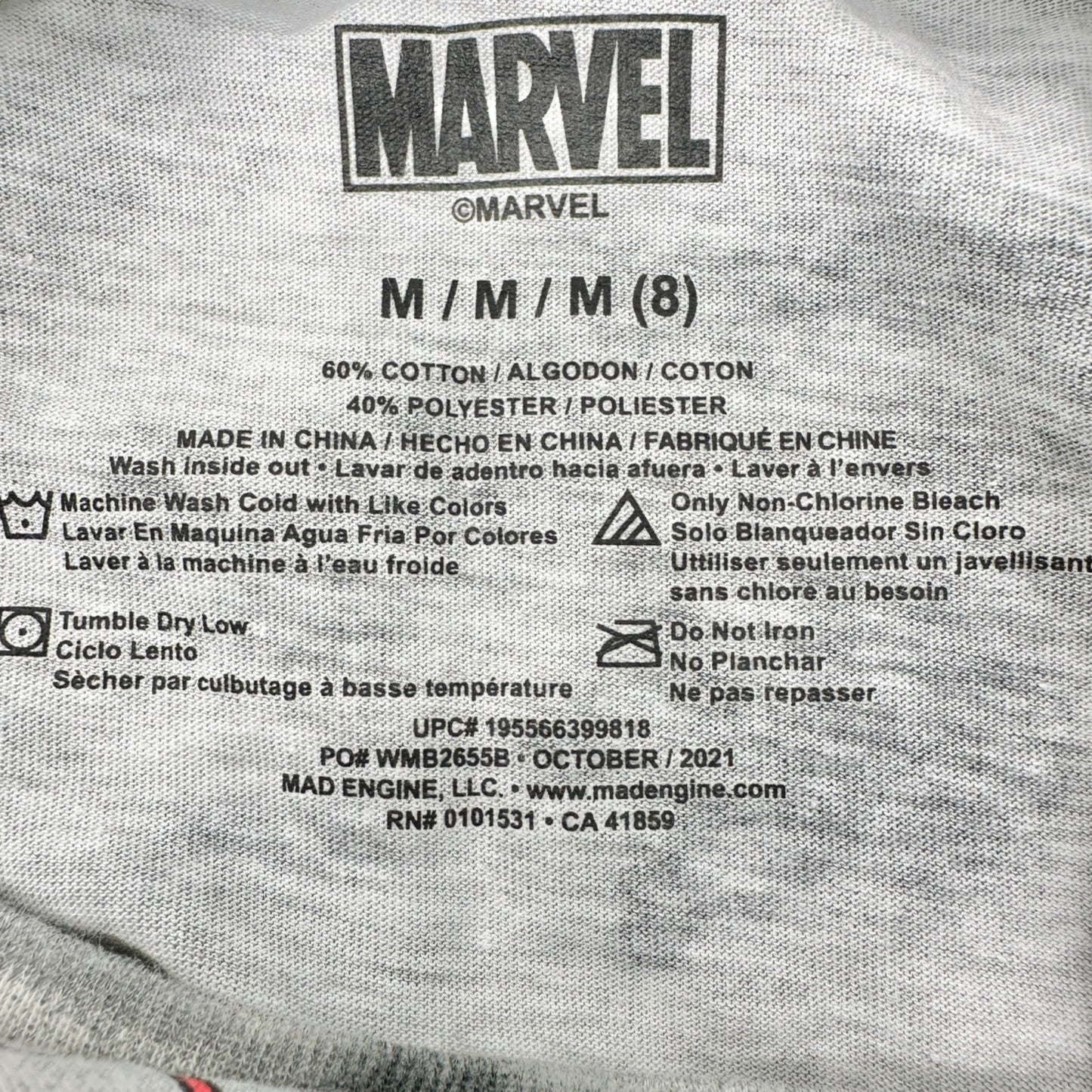 Marvel Spider-Man T-Shirt Boys M (8) Miles Morales Tie-Dye Graphic Gray Red