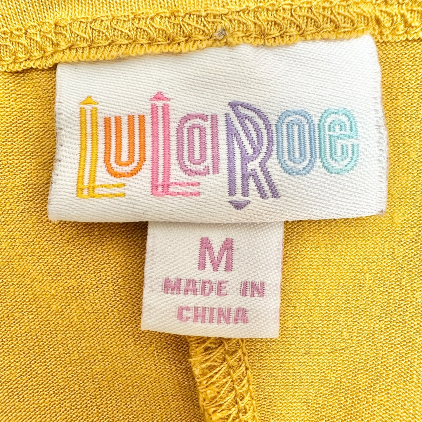 LuLaRoe Carly Dress Womens M SS Mustard Yellow A-Line Soft Stretchy Pocket HiLow