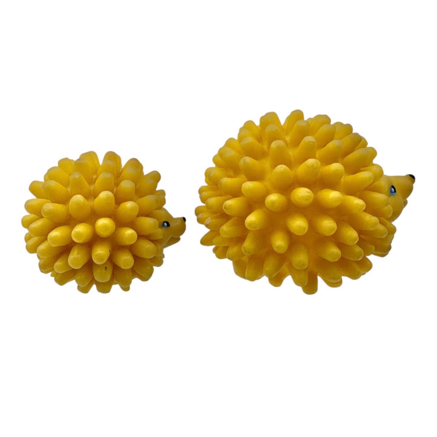 Vintage Creative Playthings Pair of Hedgehogs Yellow Rubber Squeezable Toys