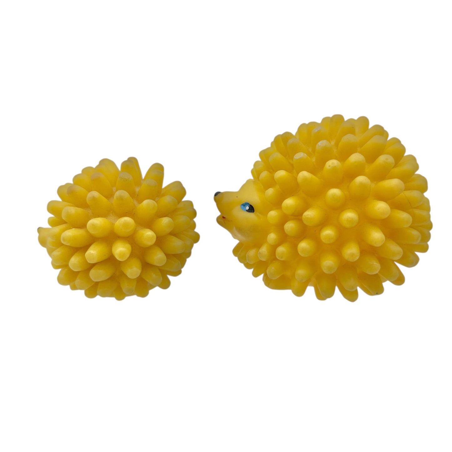 Vintage Creative Playthings Pair of Hedgehogs Yellow Rubber Squeezable Toys