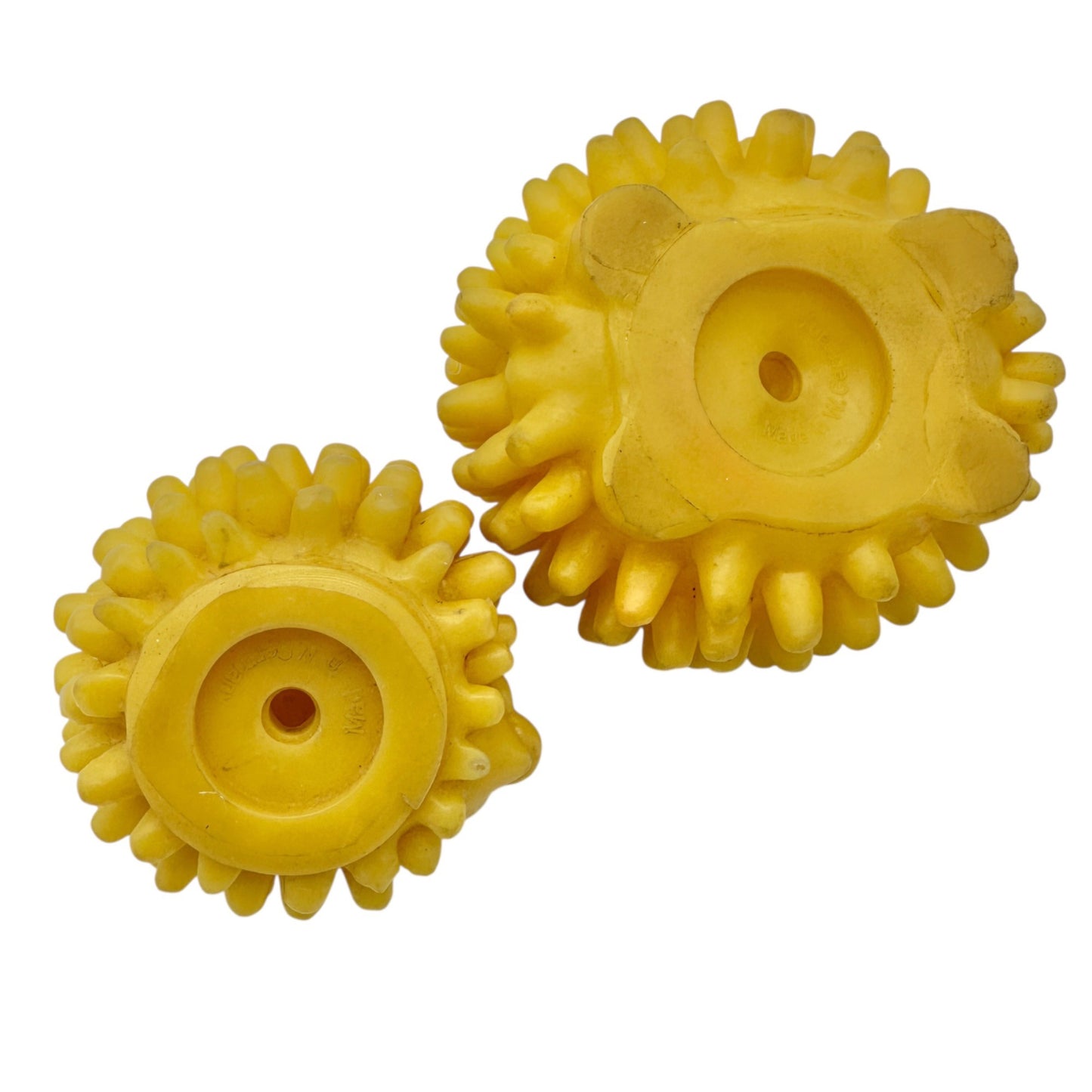 Vintage Creative Playthings Pair of Hedgehogs Yellow Rubber Squeezable Toys