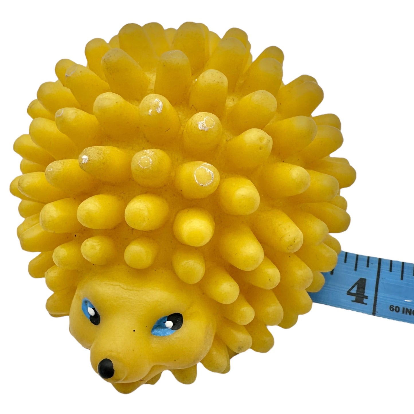 Vintage Creative Playthings Pair of Hedgehogs Yellow Rubber Squeezable Toys