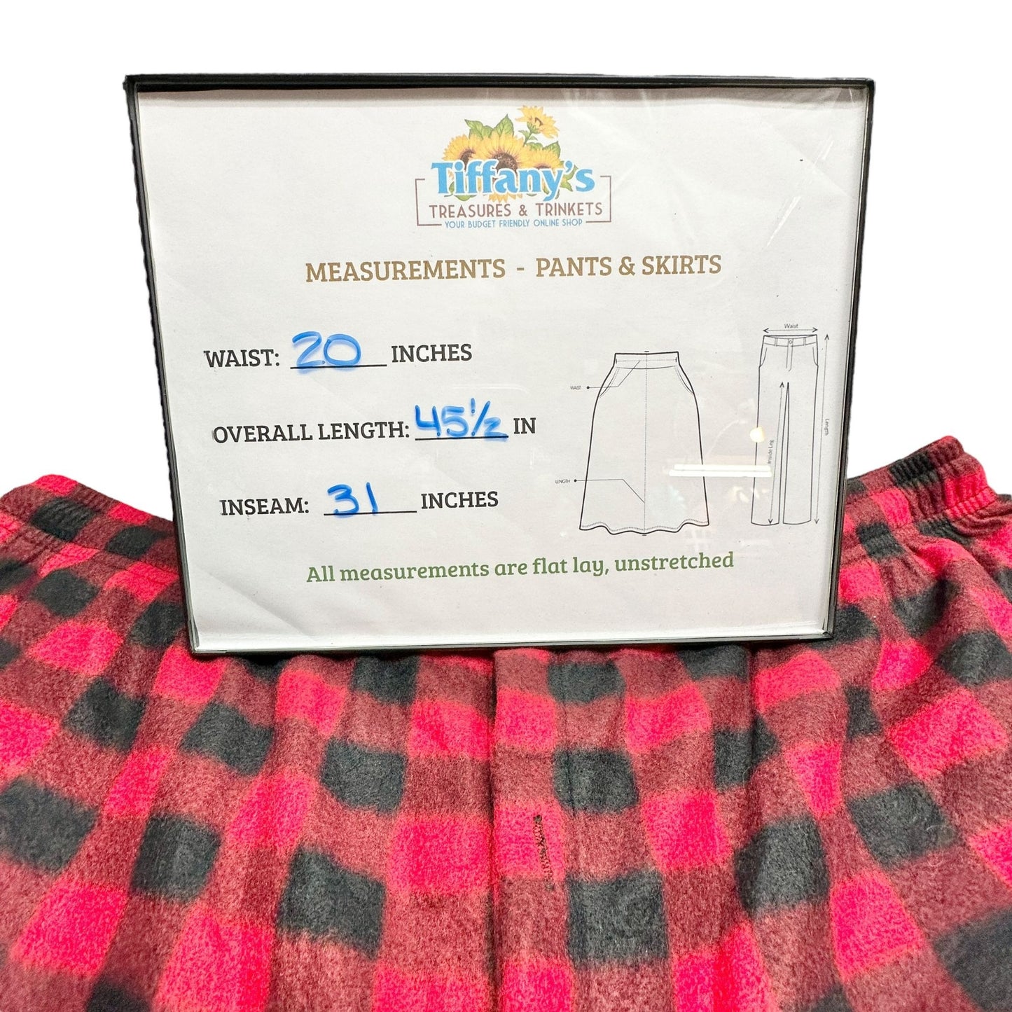 Realessentials Lounge Pants Mens 3XL Black Red Buffalo Plaid Fleece Sleepwear