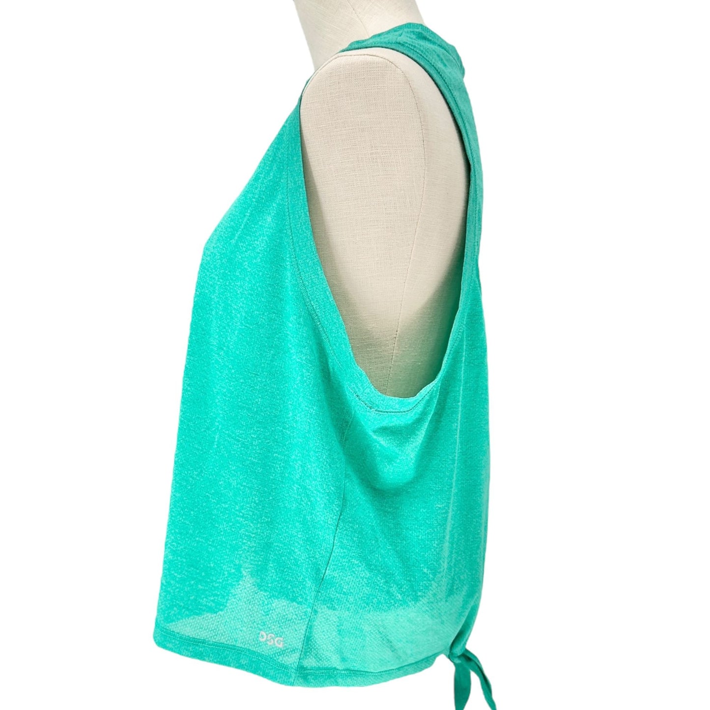 DSG Tie-Back Tank Top Womens XL Mint Green Mesh Poly Nylon Summer Activewear