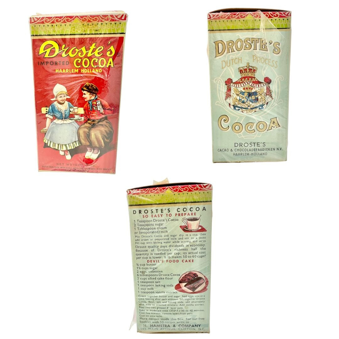 Vintage Droste Chocolates Set Of 7 Chocolate Tins and Boxes Holland Collectibles