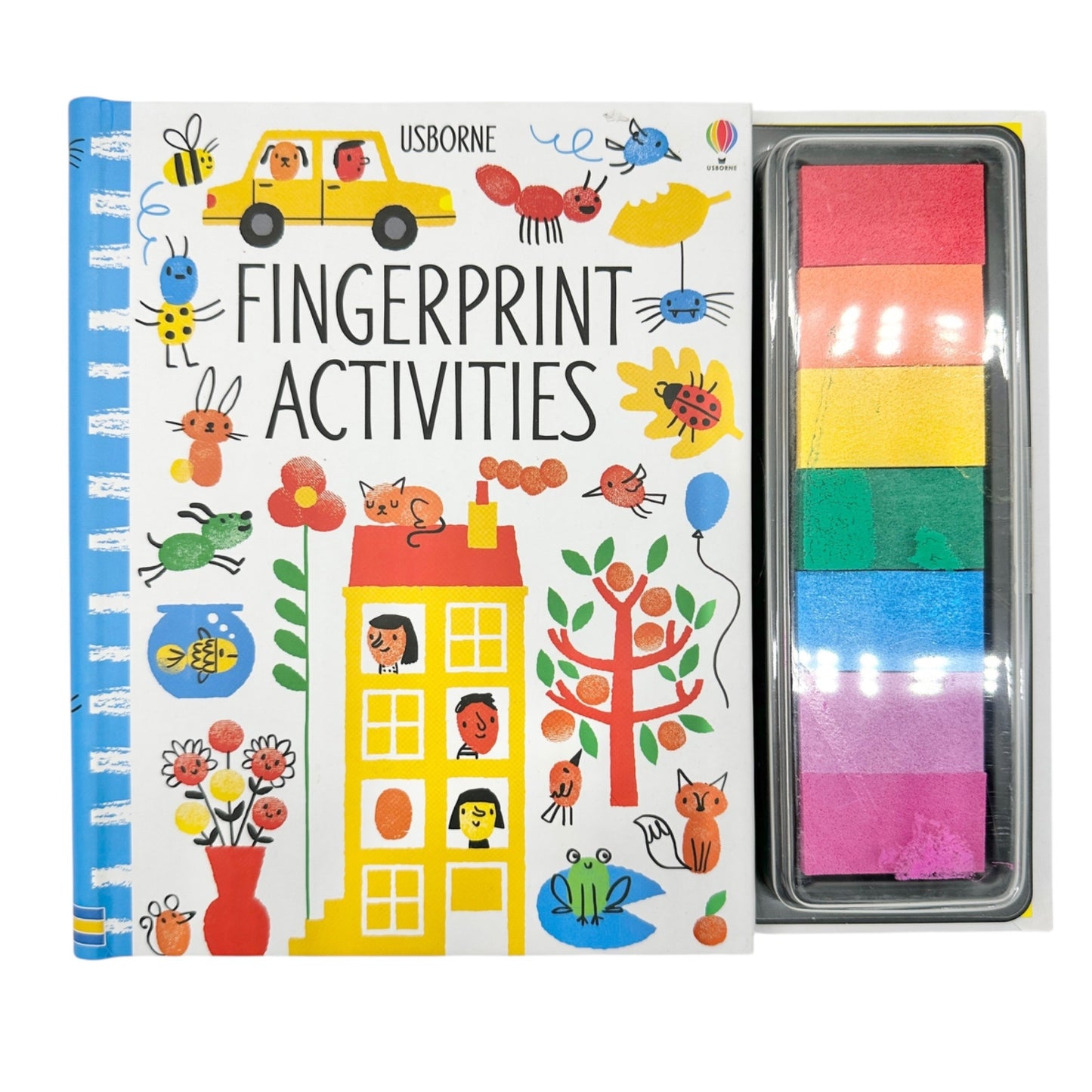Usborne Fingerprint Activities Book With Ink Pad Spiral Bound Pages Kids Aged 3+