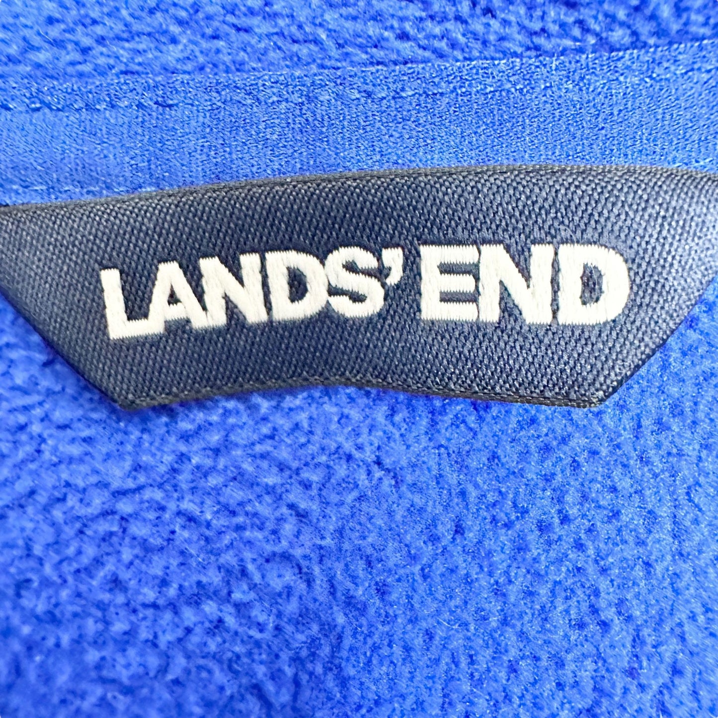 Lands End Kids Pullover Kids S/P 8 Blue Fleece 1/4 Zip Soft Warm Polyester LS