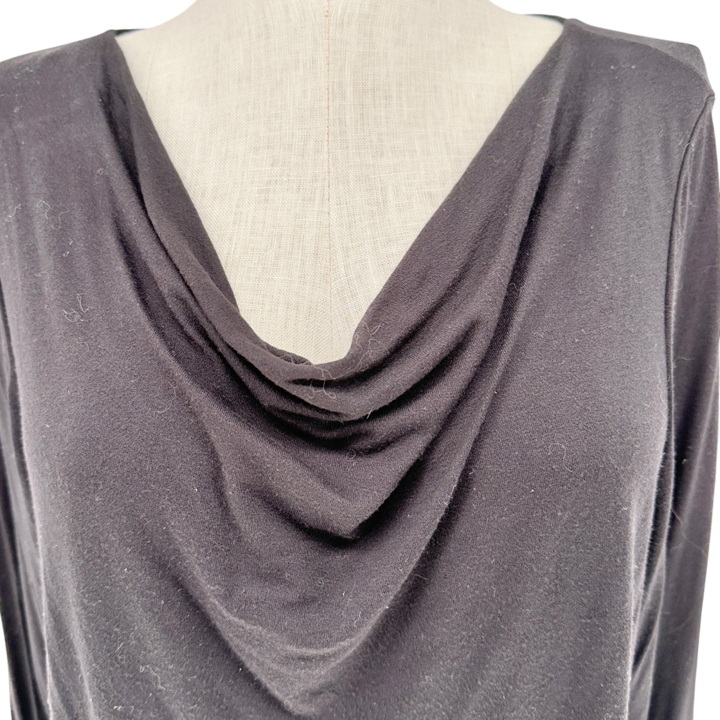 Lane Bryant Womens Black Cowl Neck Long Sleeve Top 18/20 Rayon Blend