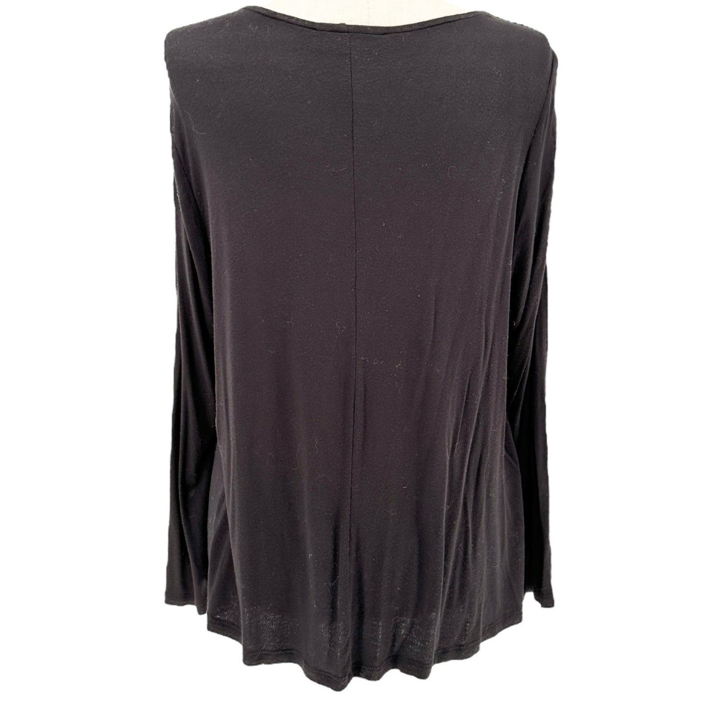 Lane Bryant Womens Black Cowl Neck Long Sleeve Top 18/20 Rayon Blend
