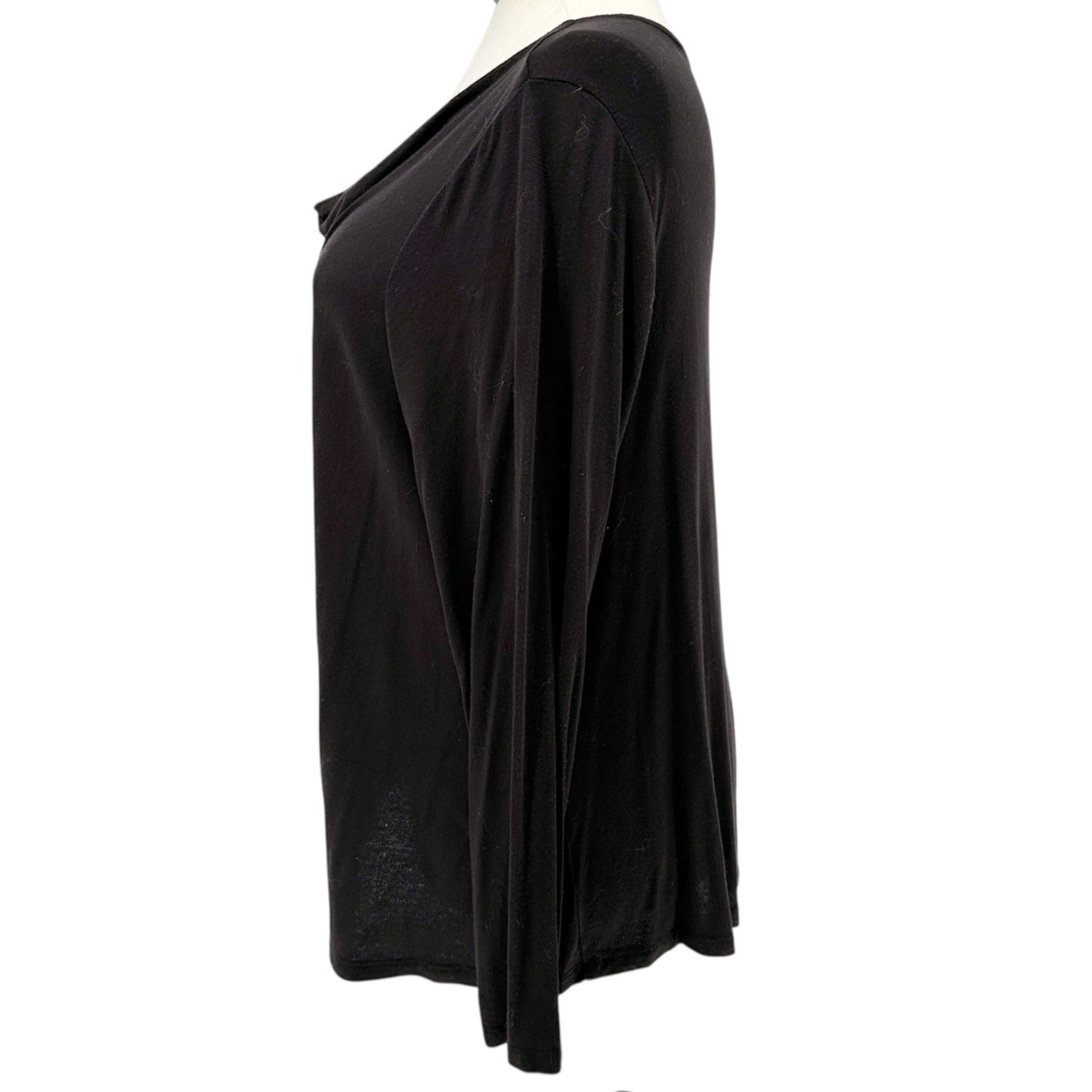 Lane Bryant Womens Black Cowl Neck Long Sleeve Top 18/20 Rayon Blend
