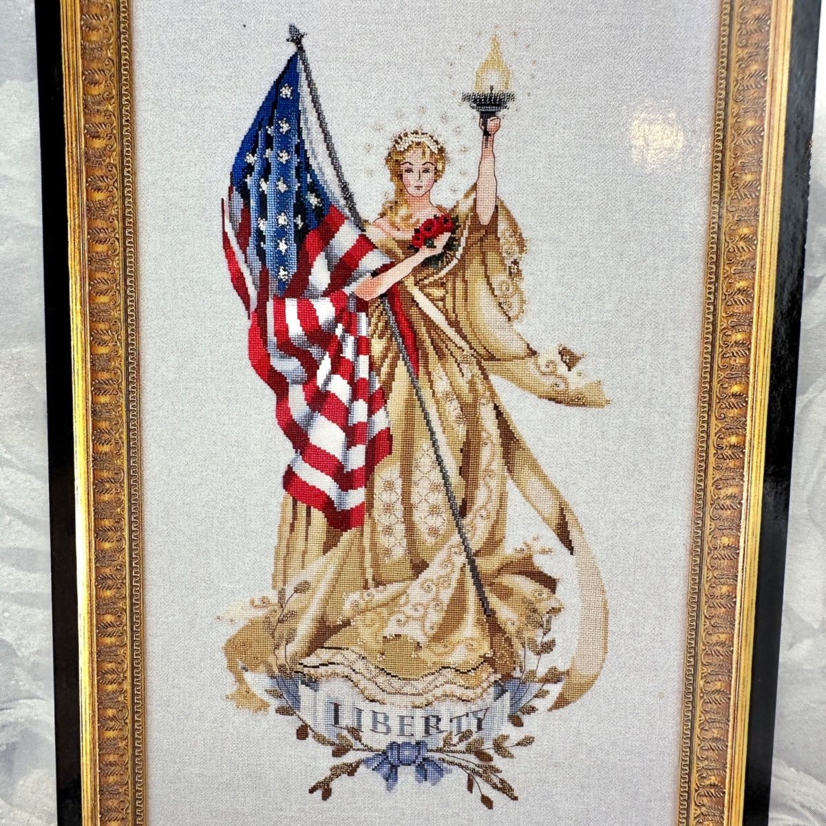Mirabilia Cross Stitch Pattern THE LADY OF THE FLAG Nora Corbett Patriotic NEW