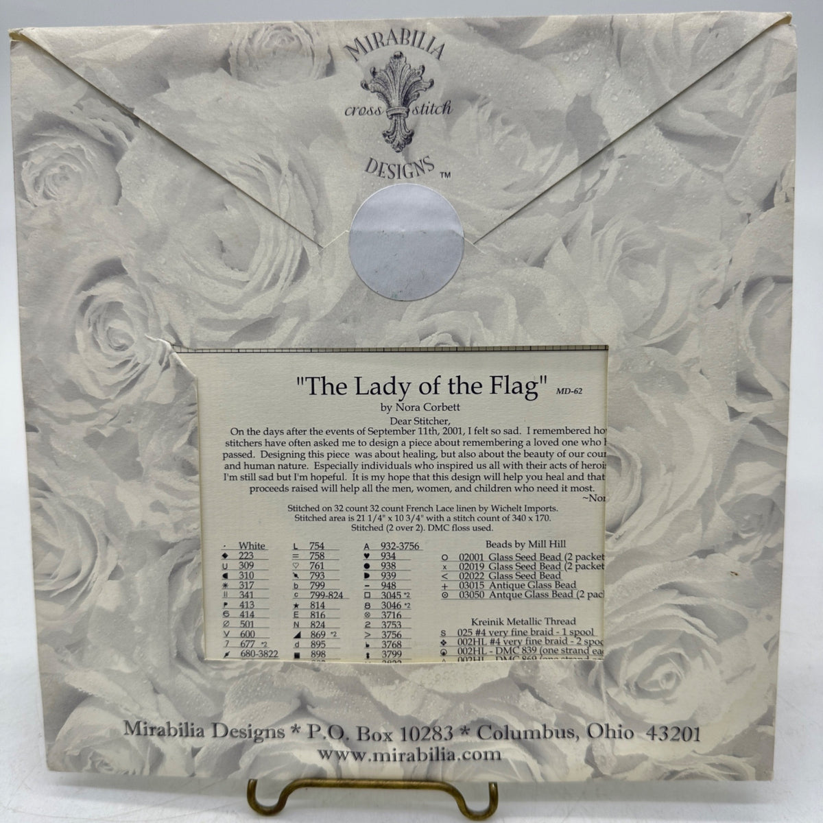 Mirabilia Cross Stitch Pattern THE LADY OF THE FLAG Nora Corbett Patriotic NEW