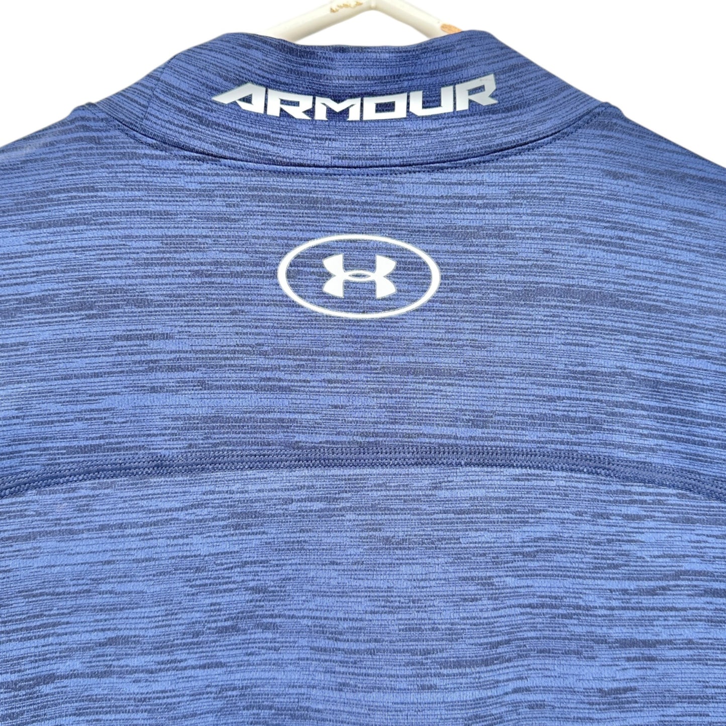 Under Armour Compression Shirt Mens L ColdGear LS Blue Athletic Wear Hi Neck
