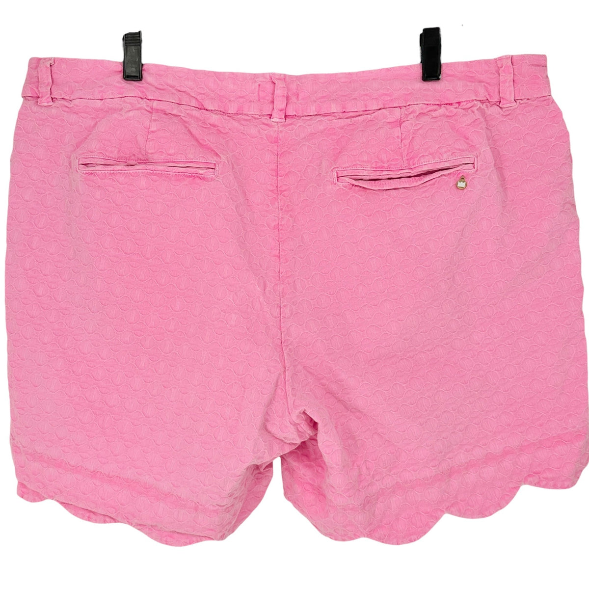 Curvy Shelby Womens Shorts 18W Pink Scalloped Hem Cotton Blend by Crown & Ivy
